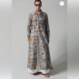 Chan Luu Blue and Orange Patterned Dress! Beautiful! EUC!